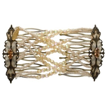 Evita Peroni - Tajanna Double Comb - Antique White - Connected Beaded Combs